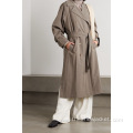 Elegance Women Long Double Breasted Trench Coat